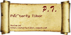 Péterfy Tibor névjegykártya