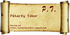 Péterfy Tibor névjegykártya